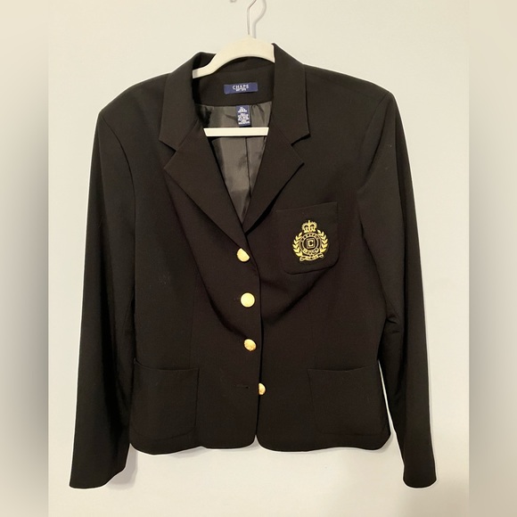 Chaps | Jackets & Coats | Chaps Blazer Embroidered Logo On Pocket Gold ...